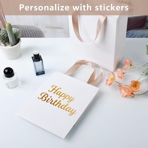 Suituts 12 PCS حقائب هدايا بيضاء مع مقابض الشريط 16 × 6 × 12 بوصة إضافية كبيرة من الأكياس البيضاء للتسوق الأكياس البيضاء في عيد الحب ، والزفاف ، عيد ميلاد ، حفلة ، البيع بالتجزئة in Kuwait