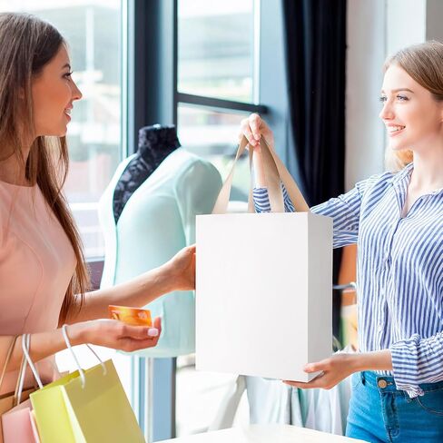 Suituts 12 PCS حقائب هدايا بيضاء مع مقابض الشريط 16 × 6 × 12 بوصة إضافية كبيرة من الأكياس البيضاء للتسوق الأكياس البيضاء في عيد الحب ، والزفاف ، عيد ميلاد ، حفلة ، البيع بالتجزئة in Kuwait