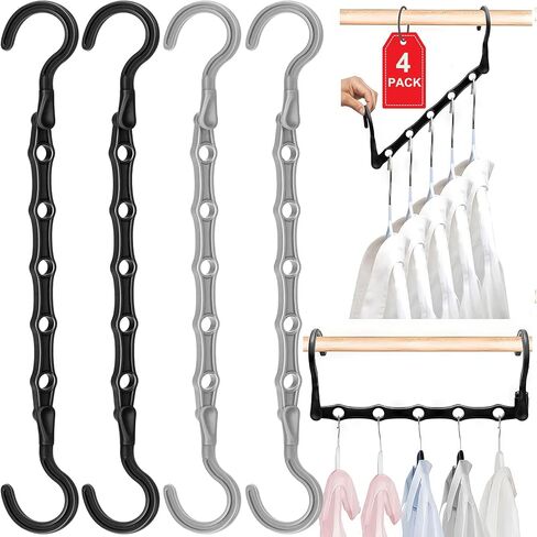 College Dorm Room Essentials Closet Organizer,12 Pack Stronger Closet Organizers and Storage Clothes Hanger with 5 Holes Closet Storage for Heavy Clothes,Magic Closet Organization Space Saving Hangers in Saudi Arabia