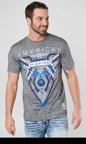 تي شيرت رجال المقاتلين الأمريكيين تشارلز TMT Crewneck Gray XS-5XL in Kuwait