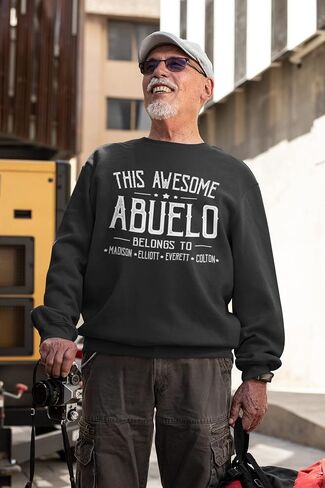 Izi Pod Personalized Grandpa Dad Shirt ، Grandpa Grandpa Grandkids Name Shirt ، عيد ميلاد عيد الميلاد آباء يوم أبي جد هدية in Kuwait