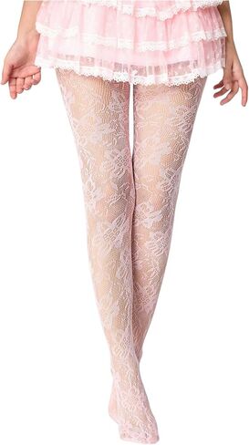 SHENHE Women's 1 Pair Fishnet Tights Patterned Stretch Kawaii Sheer Stockings Pantyhose in Saudi Arabia