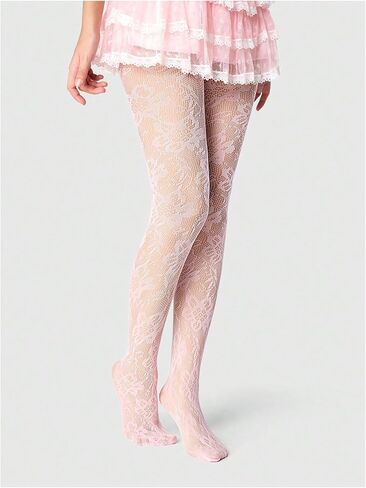 SHENHE Women's 1 Pair Fishnet Tights Patterned Stretch Kawaii Sheer Stockings Pantyhose in Saudi Arabia
