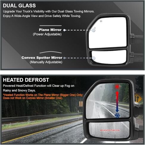 توليف المواصفات D [2015 Look] مرايا القطر الساخنة للكروم مع إشارة LED متوافقة مع 2007-2014 Ford F150 بيك آب يسار + يمين in Kuwait