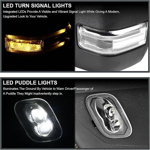 Spec-D Tuning [2015 Look] Chrome Power Heated Towing Mirrors w/LED Signal Compatible with 2007-2014 Ford F150 Pickup Left + Right in Saudi Arabia