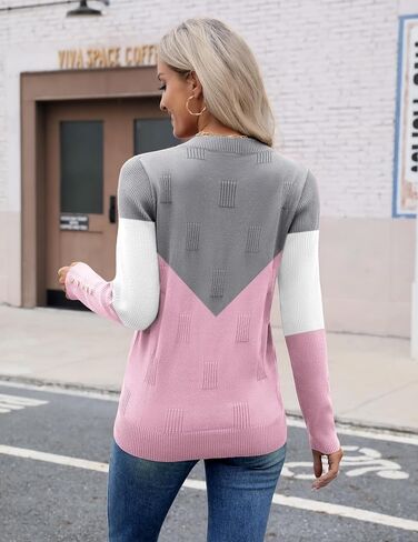 Zeagoo Womens V Neck Sweaters Shirts Long Sleeve Lightweight Ribbed Knit Pullover Sweater Blouse Tops with Buttons Oufits in Saudi Arabia