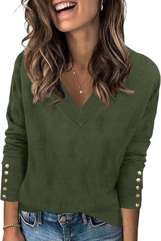 Zeagoo Womens v quitters quitters zeagoo quarts long sweve lightweight buld sweater stips stops with with oufits in Kuwait