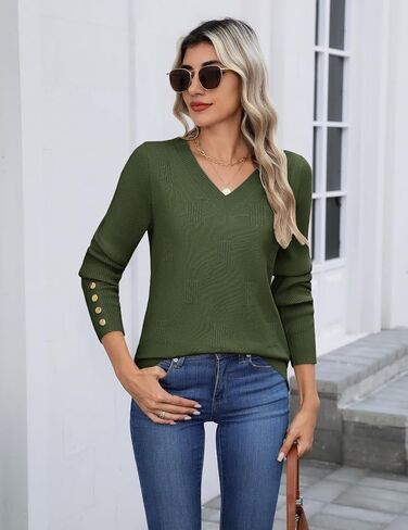 Zeagoo Womens v quitters quitters zeagoo quarts long sweve lightweight buld sweater stips stops with with oufits in Kuwait