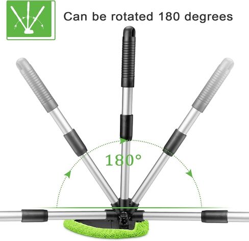 Tallew 2 Packs Windshield Cleaner Tool Microfiber Car Window Cleaner Auto Window Cleaning with Detachable Handle, 6 Reusable Microfiber Pads and 2 Spray Bottles for Car Cleanser Brush Cleaning Kit in Saudi Arabia