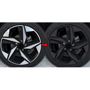 Slickmod Chrome Delete Blackout Vinyl Overlay لعام 2021-2023 Hyundai Elantra 17 "RIM (Gloss Black) in Kuwait