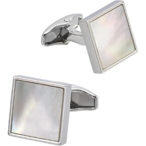 ZEEY Square Mother of Pearl Cufflinks for Men Classic Silver Golden Men's Cufflink Jewelry Set for Business Wedding Office Formal Events Daily Tuxedo Dress Shirt Accessories in Saudi Arabia