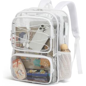 Clear School Backpack for Girls Women, Kids Teens Heavy Duty See Through College Bookbag Transparent School Bag (Mint Green) in Kuwait