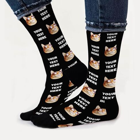 M YESCUSTOM Custom Funny Socks With Multiple Faces Personalized Socks for Men Women in Kuwait