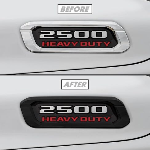 SlickMod Chrome Delete Blackout Vinyl Overlay for 2019-2024 Dodge Ram 2500 3500 Side Emblem Badge (Matte Black), SM-DOD-RAM-1924-FE in Saudi Arabia