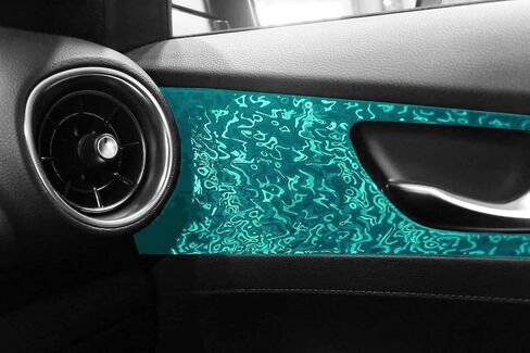 12"x60" (1FTx5FT) PET Damascus Forged Satin Teal Vinyl Wrap Auto Car Sticker Decal Film Sheet Bubble Free Air Release Technology with Tool Kit in Saudi Arabia