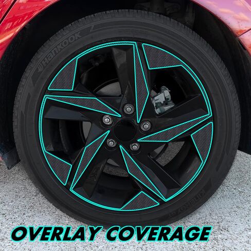 SlickMod Chrome Delete Blackout Vinyl Overlay for 2021-2023 Hyundai Elantra 17" Wheel Rim (Gloss Black) in Saudi Arabia