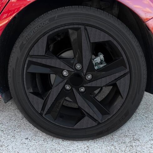 SlickMod Chrome Delete Blackout Vinyl Overlay for 2021-2023 Hyundai Elantra 17" Wheel Rim (Gloss Black) in Saudi Arabia