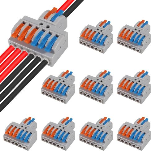 30Pcs Lever Wire Connectors,Screw Terminals Quick Wiring Cable Connector Push in Conductor Quick Wiring Terminal Connectors (2 in 4 Out) in Saudi Arabia