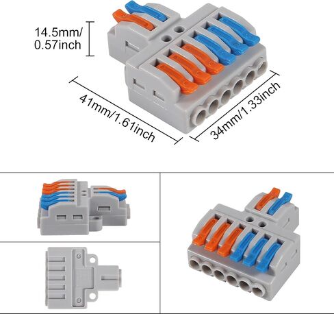 30Pcs Lever Wire Connectors,Screw Terminals Quick Wiring Cable Connector Push in Conductor Quick Wiring Terminal Connectors (2 in 4 Out) in Saudi Arabia