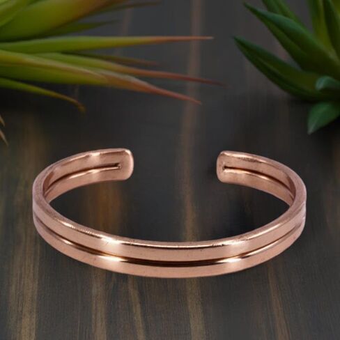 Handmade Copper Cuff Bracelet – Pure Copper Bangle for Men & Women – Adjustable Healing Jewelry by Jai Maa Laxmi in Saudi Arabia