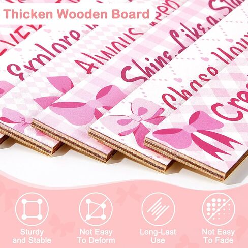 Girls Room Decor Colorful Inspirational Wall Plaque Set for Kids Bedroom | Vibrant motivational phrases, wall decor for teen girls, sturdy wooden material, for nursery or playroom, easy hanging in Saudi Arabia