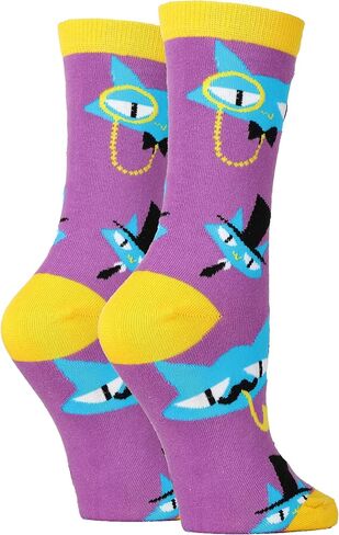 ooohyeah Women's Novelty Cute Cat Crew Socks, Funny Animal Dress Socks Gift, Fit Women's Shoe Size 5-10 in Saudi Arabia