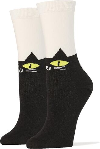 ooohyeah Women's Novelty Cute Cat Crew Socks, Funny Animal Dress Socks Gift, Fit Women's Shoe Size 5-10 in Saudi Arabia