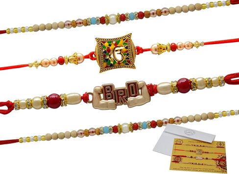 MitranDe Sikh PunjabI Rakhi Bracelet For Brother, Raksha bandhan/Rakhri bracelets Bhaiya- Bhai- Bro-Sister- Bhabhi/Siblings - Onkar, Khanda & multi color Hand made Rakhee Set (P102) in Saudi Arabia