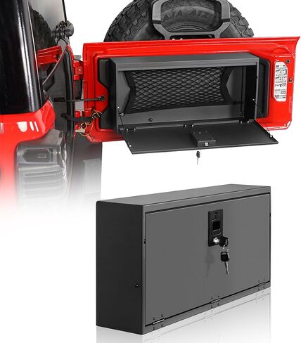HOOKE ROAD JL Tailgate Storage Lock Box منظم مع مفاتيح 2018-2025 Jeep Wrangler JL & Unlimited 2/4 Doors in Saudi Arabia