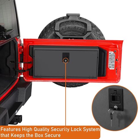 HOOKE ROAD JL Tailgate Storage Lock Box منظم مع مفاتيح 2018-2025 Jeep Wrangler JL & Unlimited 2/4 Doors in Saudi Arabia