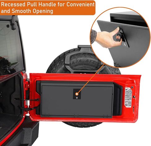 HOOKE ROAD JL Tailgate Storage Lock Box منظم مع مفاتيح 2018-2025 Jeep Wrangler JL & Unlimited 2/4 Doors in Saudi Arabia
