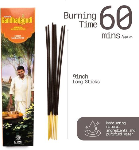 APPU'S Gandhadagudi Blissful Lavender Incense Sticks – 100g | Handmade, Toxin-Free, Long-Lasting Fragrance | Natural Resin Aroma for Meditation, Yoga & Home Use in Saudi Arabia
