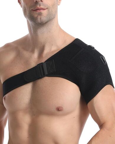 Shoulder Heating Pad - 3-Temperature USB Rechargeable, Adjustable Heat Wrap for Men & Women, Portable Cordless Shoulder Warmer (1 Pce Black-New) in Kuwait
