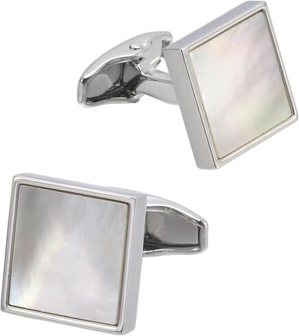 Zeey Square Mother Of Pearl Cufflinks for Men Classic Silver Golden Men Men Menwink Jewelry Ster for Business Wedding Office الأحداث الرسمية اليومية لباس توكسيدو إكسسوارات in Saudi Arabia