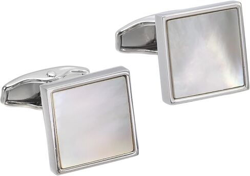 Zeey Square Mother Of Pearl Cufflinks for Men Classic Silver Golden Men Men Menwink Jewelry Ster for Business Wedding Office الأحداث الرسمية اليومية لباس توكسيدو إكسسوارات in Saudi Arabia
