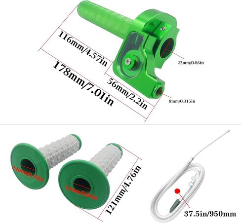 Motorcycle Throttle Assembly,7/8" Quick Twist Throttle Grips with Throttle Cable Aluminum Alloy Universal for CRF KLX SSR TTR 110 125 150 250cc Dirt Pit Bike ATV Mini Bike in Kuwait