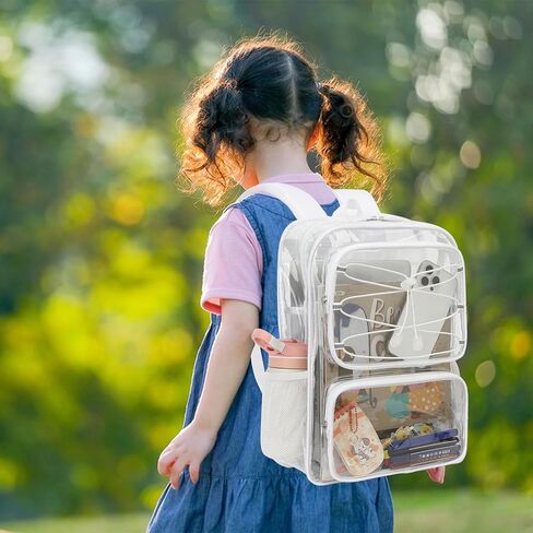 Clear School Backpack for Girls Women, Kids Teens Heavy Duty See Through College Bookbag Transparent School Bag (Mint Green) in Kuwait