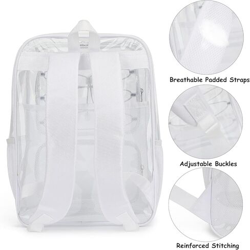 Clear School Backpack for Girls Women, Kids Teens Heavy Duty See Through College Bookbag Transparent School Bag (Mint Green) in Kuwait