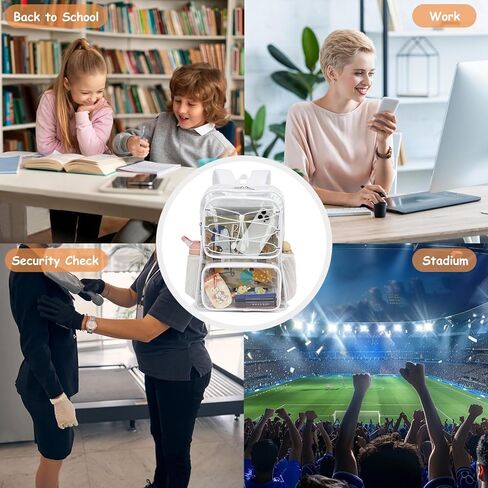 Clear School Backpack for Girls Women, Kids Teens Heavy Duty See Through College Bookbag Transparent School Bag (Mint Green) in Kuwait