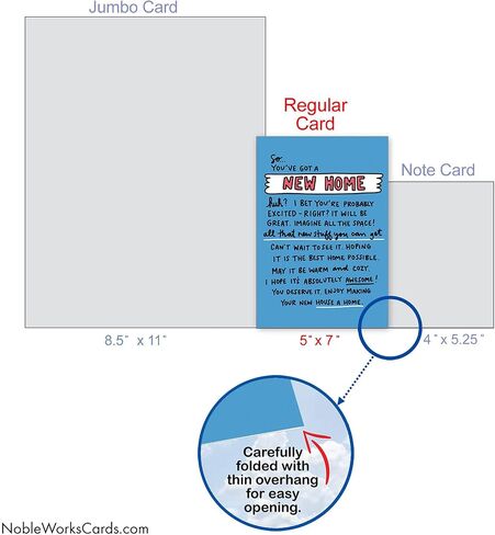 NobleWorks - Funny New Home Paper Card with 5 x 7 Inch Envelope (1 Card) Housewarming Living In Boxes C2443NHG in Kuwait