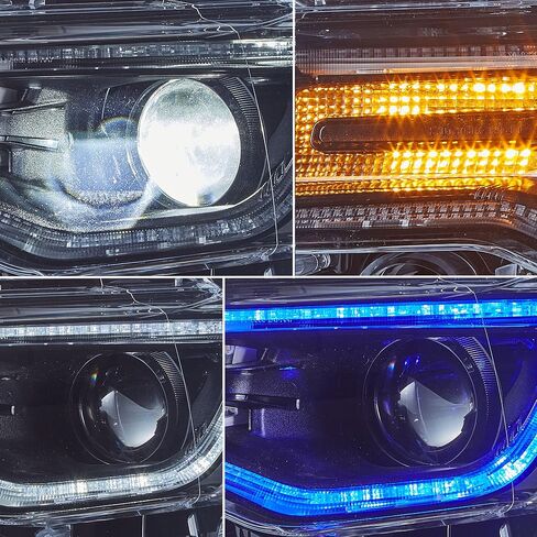 المصابيح الأمامية LED VLAND تتناسب مع 2014-2022 Grand Cherokee ، المصابيح الأمامية مع DRL DRL ديناميكية زرقاء وإشارة الدوران المتسلسل in Kuwait