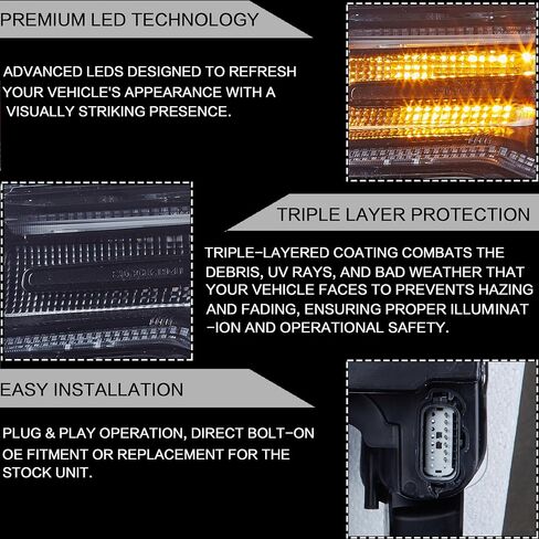 المصابيح الأمامية LED VLAND تتناسب مع 2014-2022 Grand Cherokee ، المصابيح الأمامية مع DRL DRL ديناميكية زرقاء وإشارة الدوران المتسلسل in Kuwait