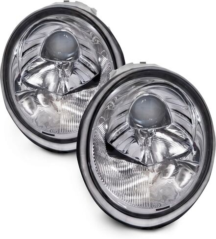 المصابيح الأمامية المصابيح الأمامية Chrome Halogen Halogen تتوافق مع فولكس واجن بيتل 1998-2005 تشمل السائق الأيسر والجانب الأيمن على جانب الراكب الأيمن in Kuwait