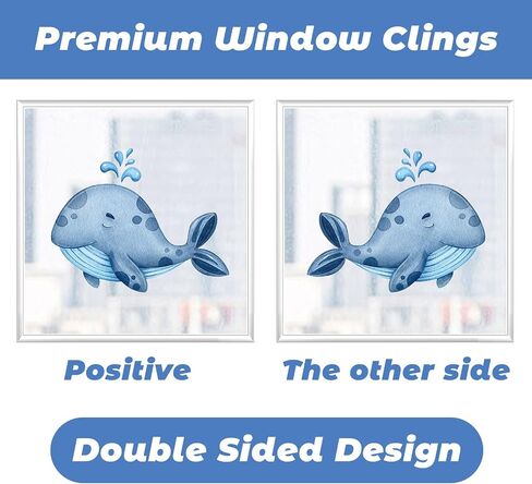 134 Pcs Spring Summer Window Clings for Glass Windows, Ocean Theme Window Decals Stickers Decorations for Home School Classroom Office Shop Display for Under The Sea Party Supplies in Saudi Arabia