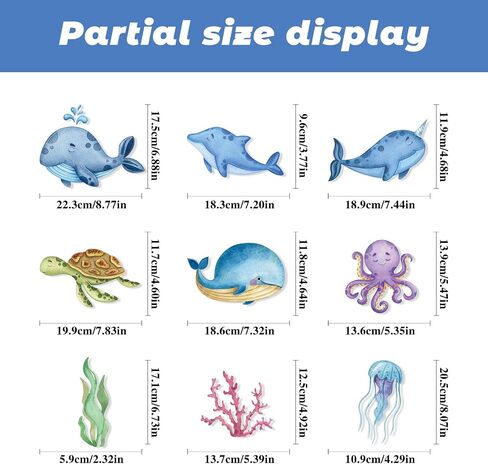 134 Pcs Spring Summer Window Clings for Glass Windows, Ocean Theme Window Decals Stickers Decorations for Home School Classroom Office Shop Display for Under The Sea Party Supplies in Saudi Arabia