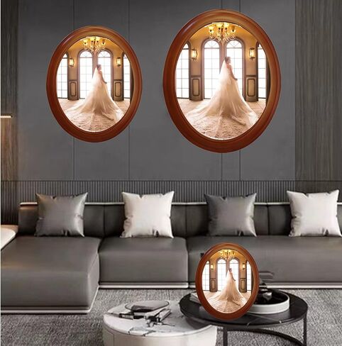 Oval Picture Frames,Classic Oval Wood Picture Frame Wooden Wall Hanging Picture Frames for Home Office Wall Décor(Black,10 inch) in Kuwait