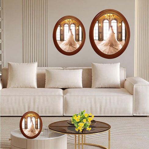 Oval Picture Frames,Classic Oval Wood Picture Frame Wooden Wall Hanging Picture Frames for Home Office Wall Décor(Black,10 inch) in Kuwait