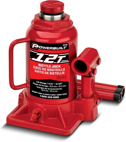 Powerbuilt 20 Ton Shorty Bottle Jack, Heavy Duty 40000 Pound Vehicle Hydraulic Lift with Stable Base, Pin Release, Stubby - 647504 in Saudi Arabia