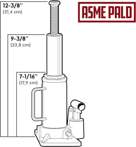 Powerbuilt 20 Ton Shorty Bottle Jack, Heavy Duty 40000 Pound Vehicle Hydraulic Lift with Stable Base, Pin Release, Stubby - 647504 in Saudi Arabia