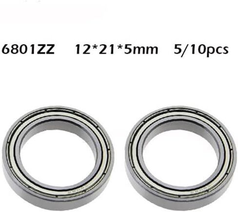5/10pcs 6801zz ABEC-12x21x5mm 6801 ZZ Thin Section 6801Z Groove 6801 Ball Ball 61801 (5pcs) in Kuwait